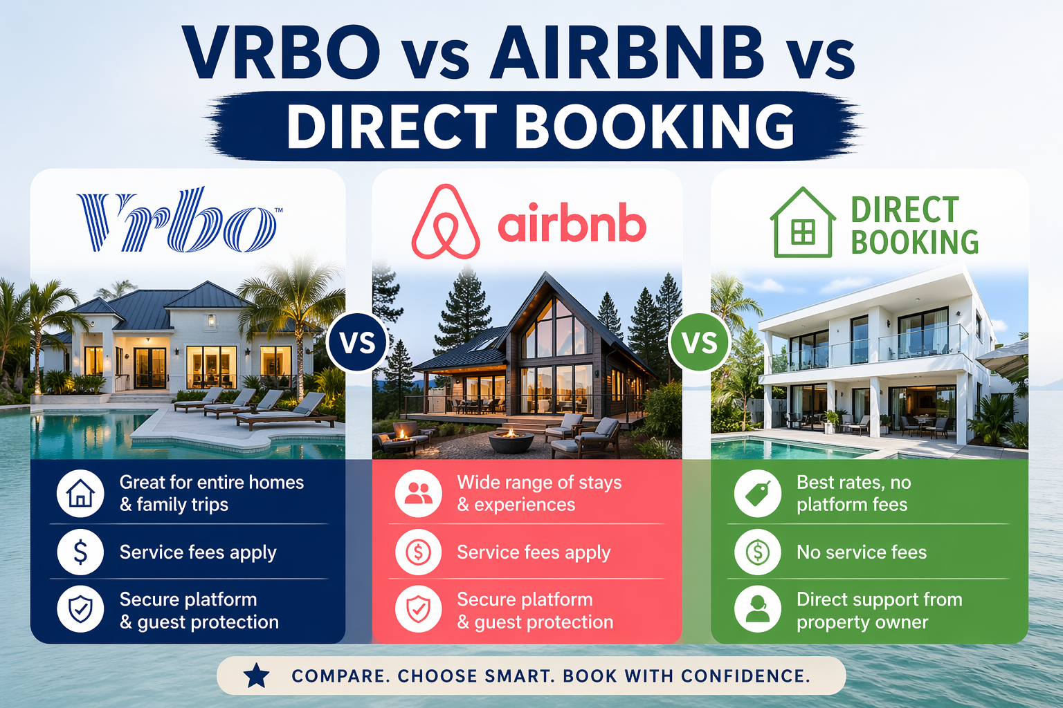 Vrbo vs Airbnb vs direct booking